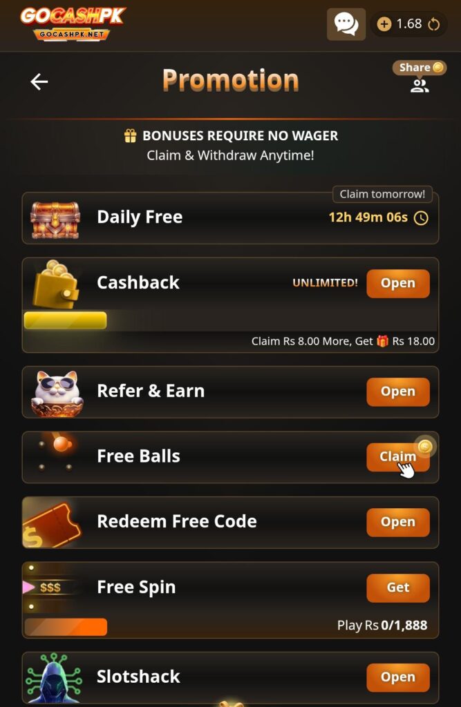 GocashPK game