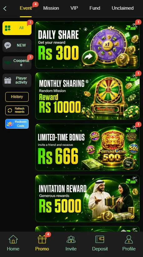 z555 game bonuses and rewards